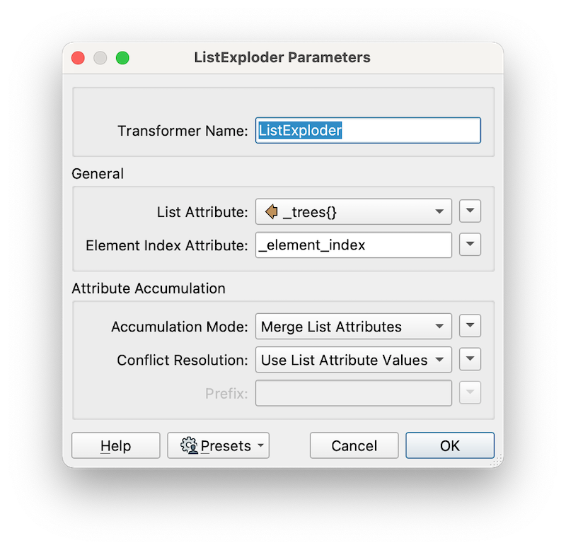 ListExploder configuration