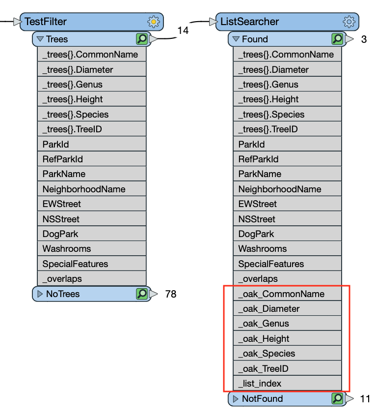 New attributes from the ListSearcher