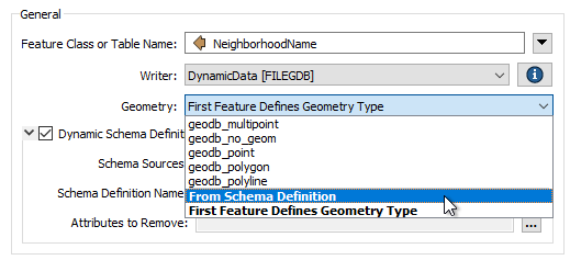 Defining Geometry From Schema Definition