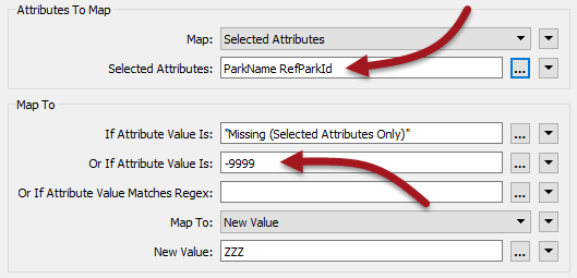 Mapping missing or -9999 values to ZZZ