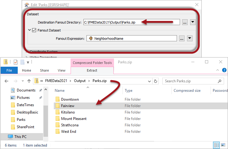 Setting a fan out to a single zip file