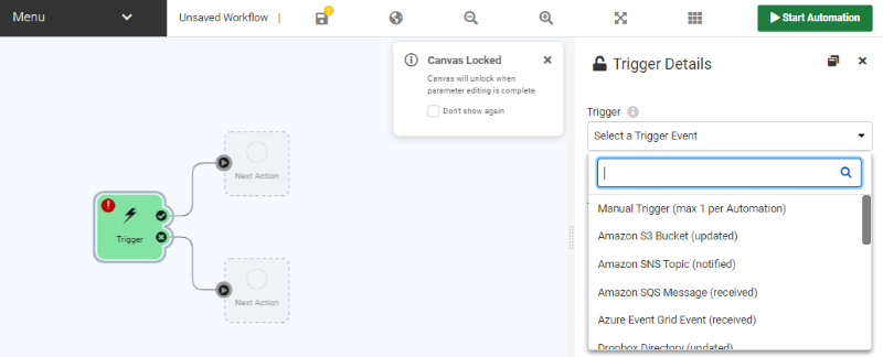 Automations canvas