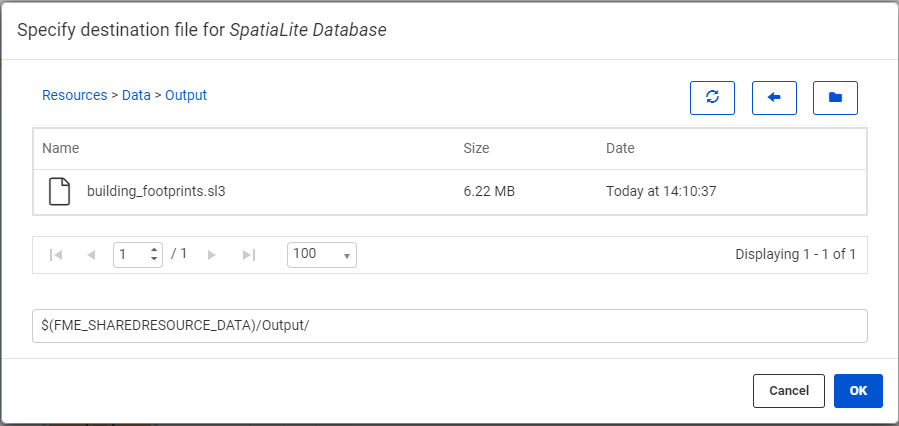 Choosing the destination to match the database uploaded in the previous step