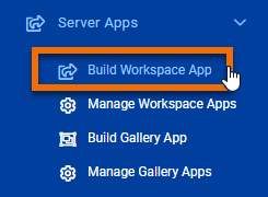 Build Workspace App menu option