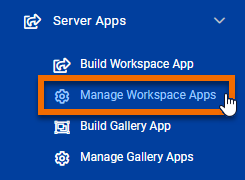 Manage Workspace Apps menu option
