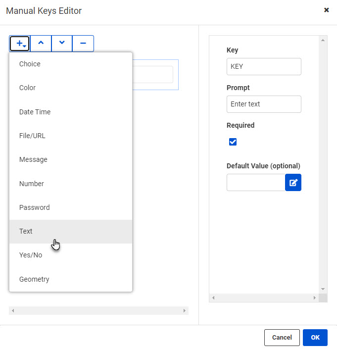 Manual Keys Editor