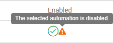 The selected automation is disabled