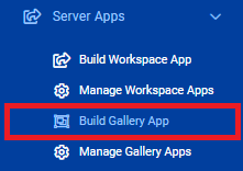 Build Gallery App on FME Server web interface menu
