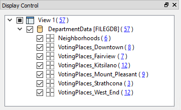Viewing results with multiple feature types