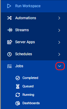 Jobs menu