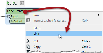 Right-click > Link for custom transformers