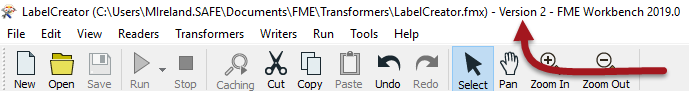 Checking the version in the Workbench window title