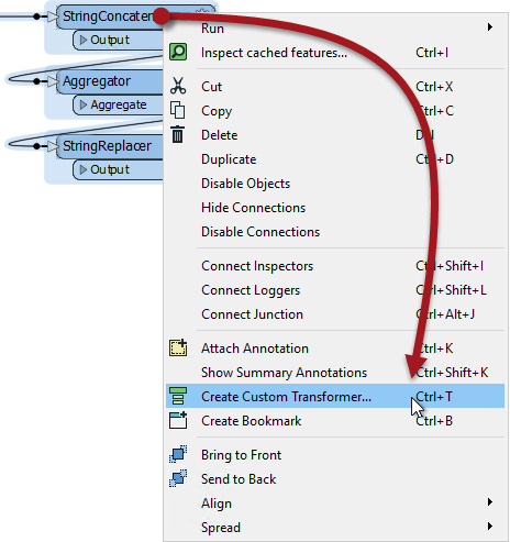 Right-click > Create Custom Transformer