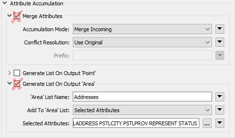 Turning off parameters to generate attributes
