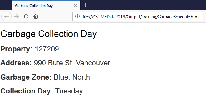 Example output