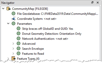 Reader parameters in the Navigator