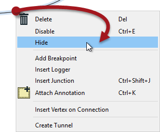 Hiding a connection