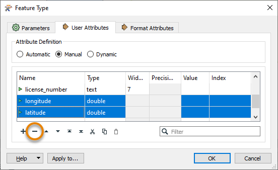 Removing attributes