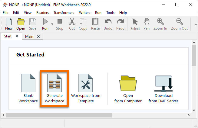 Generate Workspace button