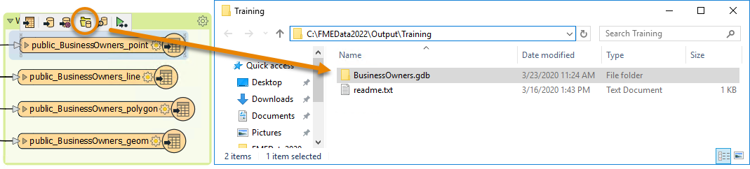 Output location