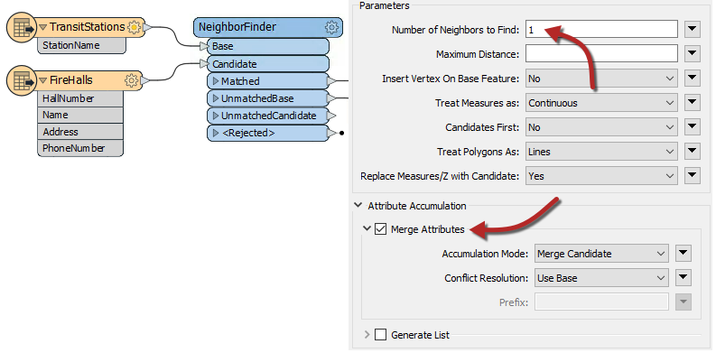 NeighborFinder parameters