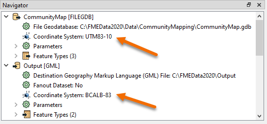 Viewing writer coordinate system in the Navigator