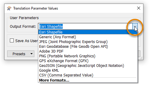 Output Format options