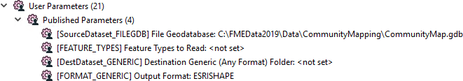 Automatically-created User Parameters