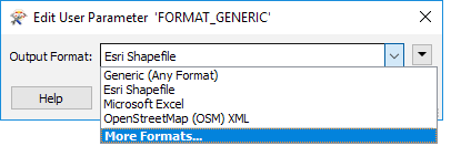 Setting the Output Format parameter