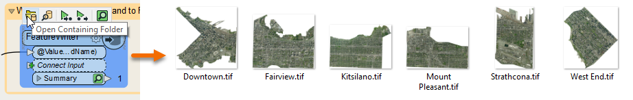 Open Containing Folder and output files