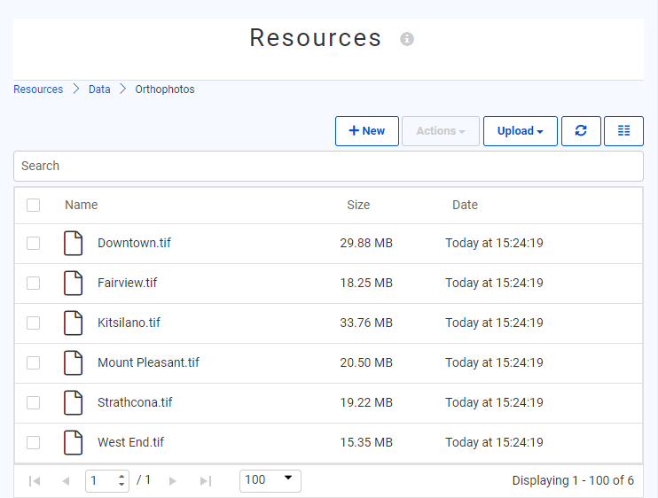 Recently-uploaded orthophotos on FME Server