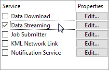 Selecting the Data Streaming service