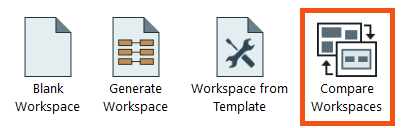 Compare Workspaces button on the Start tab