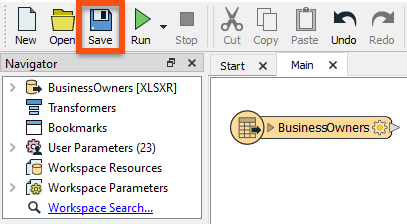 Save button