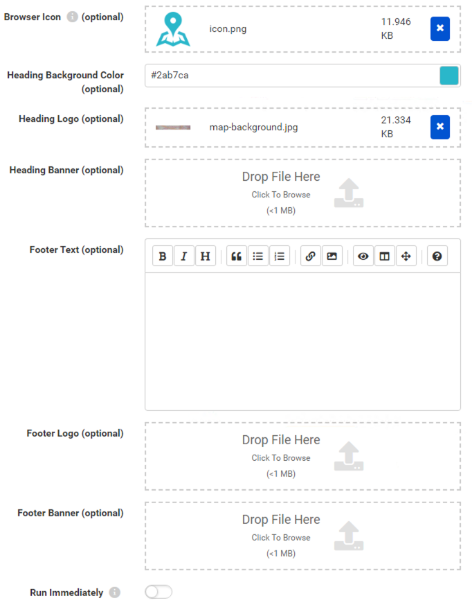 Filling out Customize section