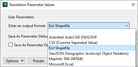 Selecting an output format