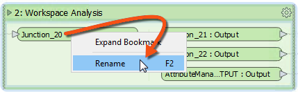 Renaming an input port on a collapsed bookmark