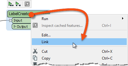 Right-click > Link for custom transformers