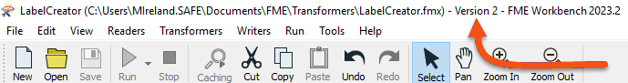 Checking the version in the Workbench window title