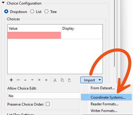 Import > Coordinate Systems