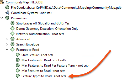 Finding Feature Types to Read parameter