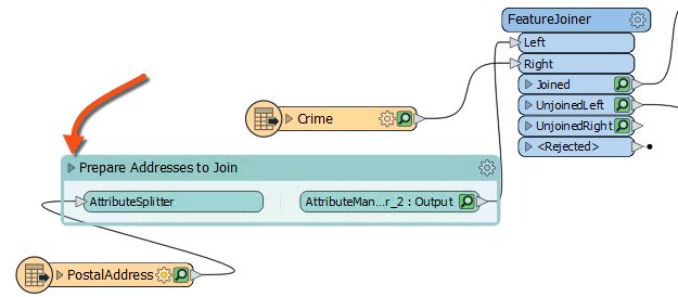 Clicking the arrow to collapse the bookmark
