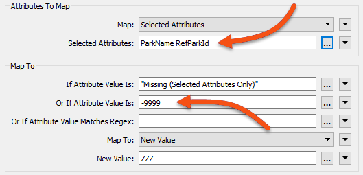 Mapping missing or -9999 values to ZZZ