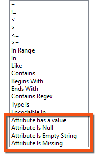 Null, empty, and missing value options in the Tester