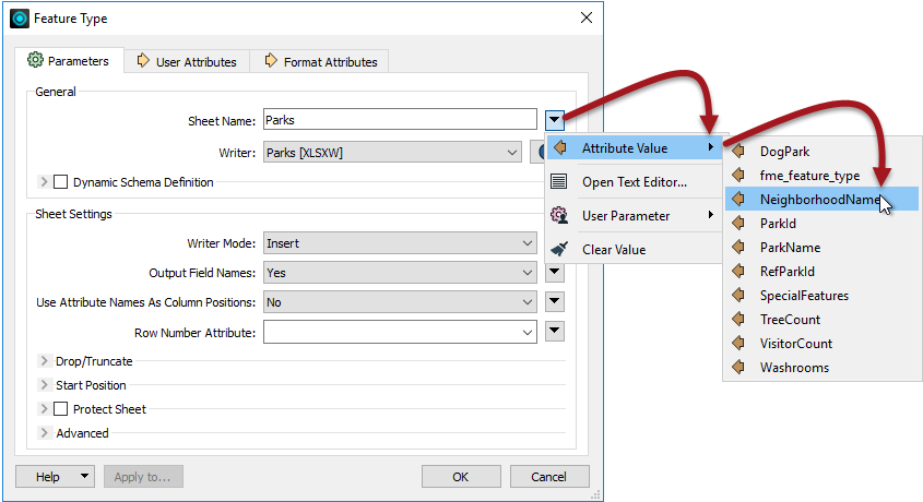 Setting a feature type fanout