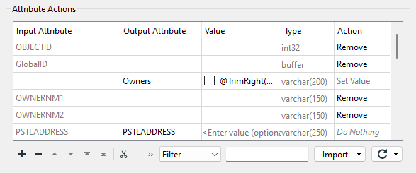 Removing attributes