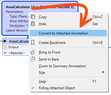 Converting summary to attached annotation
