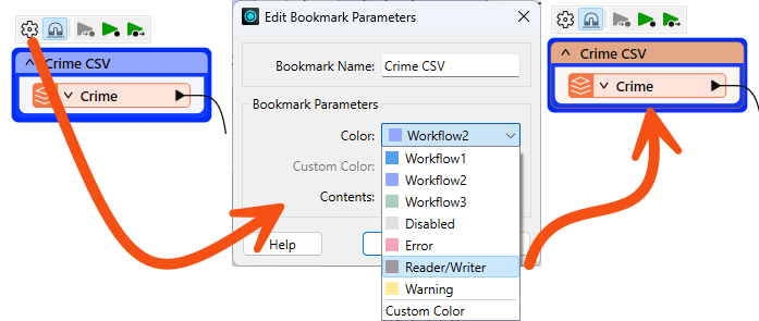 Setting Bookmark color to Reader/Writer