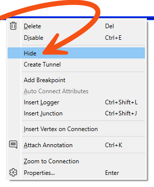 Hiding a connection