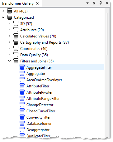 Transformer Gallery Filters and Joins category